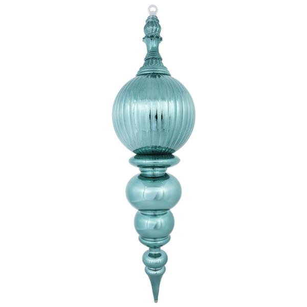 28" Sea Blue Shiny Finial Ornament