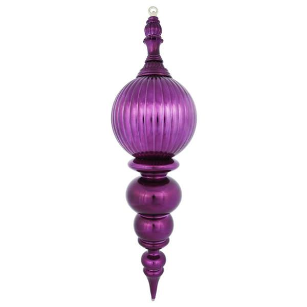 28" Eggplant Shiny Finial Ornament