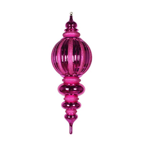 35" Cerise Shiny Glitter Finial Ornament