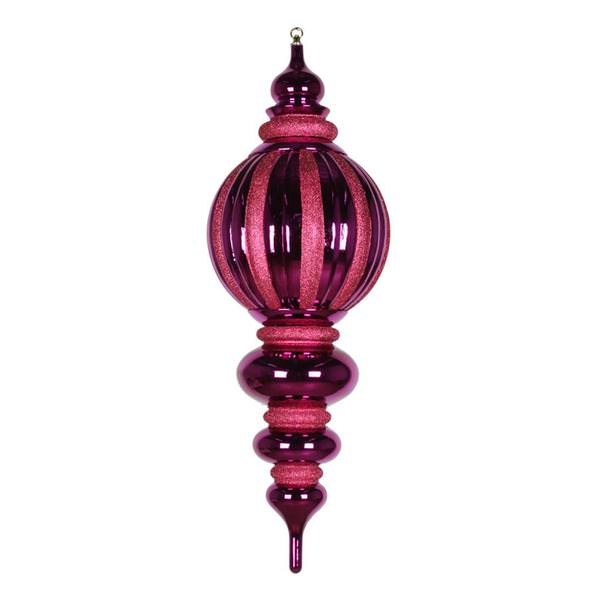 35" Magenta Shiny Glitter Finial Ornament