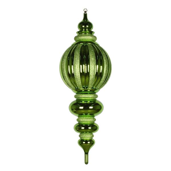 35" Lime Shiny Glitter Finial Ornament