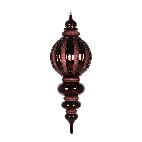 35" Chocolate Shiny Glitter Finial Ornament