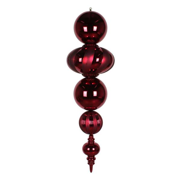 54" Burgundy Shiny/Matte Finial Ornament