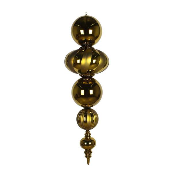54" Dark Olive Shiny/Matte Finial Ornament