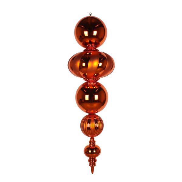 54" Burnished Orange Shiny/Matte Finial Ornament