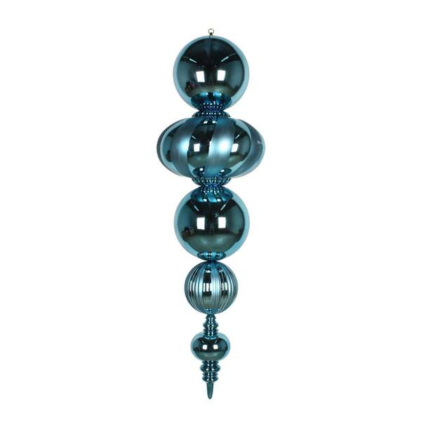 54" Sea Blue Shiny/Matte Finial Ornament