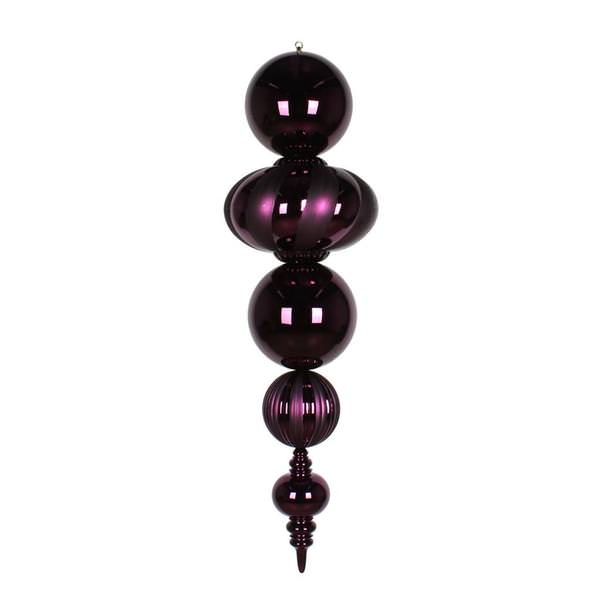 54" Eggplant Shiny/Matte Finial Ornament