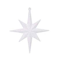 Vickerman 8" White Glitter Bethlehem Star Ornament (4 pack)