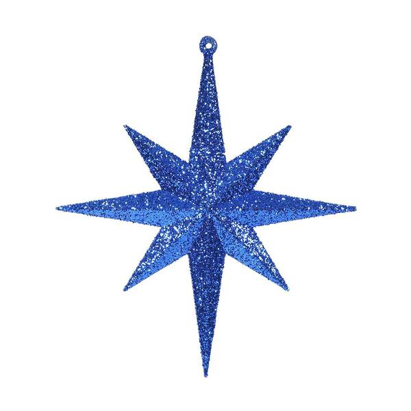 8" Blue Glitter Bethlehem Star Ornament (4 pack)