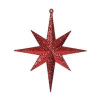 Vickerman 8" Red Glitter Bethlehem Star Ornament (4 pack)