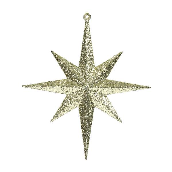 8" Gold Glitter Bethlehem Star Ornament (4 pack)