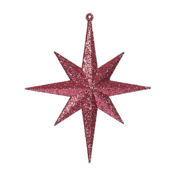 8" Magenta Glitter Bethlehem Star Ornament (4 pack)