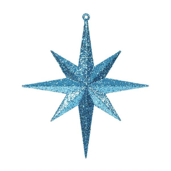 8" Teal Glitter Bethlehem Star Ornament (4 pack)