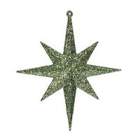 Vickerman 8" Dark Olive Glitter Bethlehem Star Ornament (4 pack)