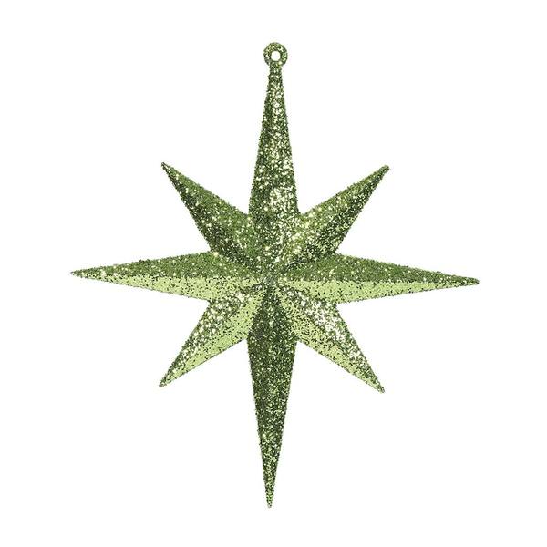 8" Lime Glitter Bethlehem Star Ornament (4 pack)