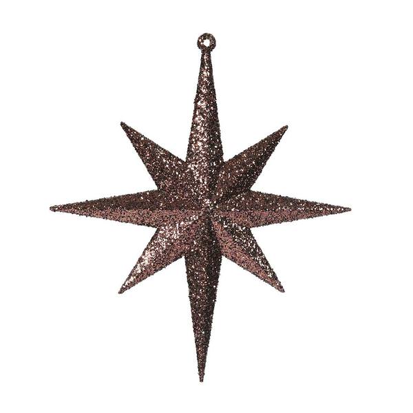 8" Chocolate Glitter Bethlehem Star Ornament (4 pack)