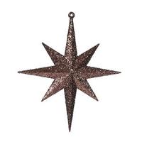 Vickerman 8" Chocolate Glitter Bethlehem Star Ornament (4 pack)