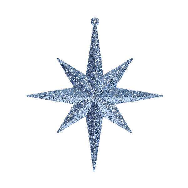 8" Sea Blue Glitter Bethlehem Star Ornament (4 pack)