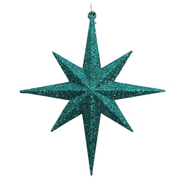 8" Emerald Glitter Bethlehem Star Ornament (4 pack)
