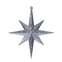 Vickerman 8" Pewter Glitter Bethlehem Star Ornament (4 pack)