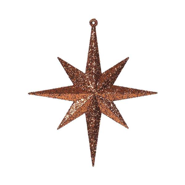 8" Copper Glitter Bethlehem Star Ornament (4 pack)