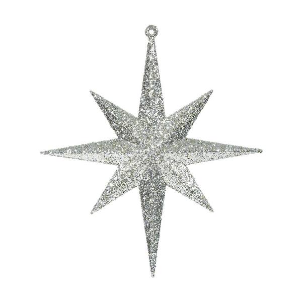 8" Champagne Glitter Bethlehem Star Ornament (4 pack)