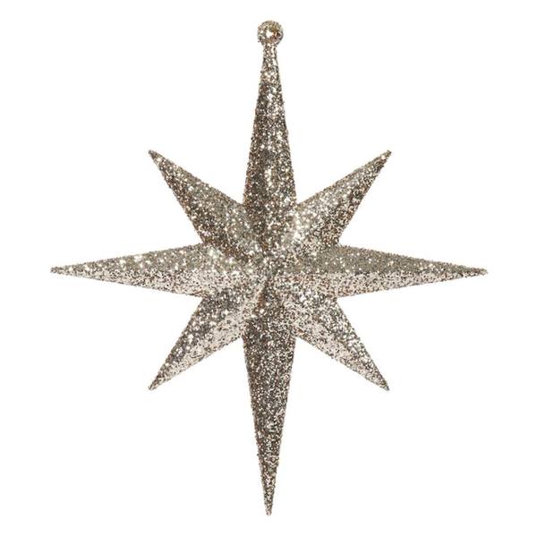 8" Rose Gold Glitter Bethlehem Star Ornament (4 pack)
