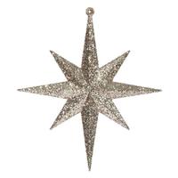 Vickerman 8" Rose Gold Glitter Bethlehem Star Ornament (4 pack)