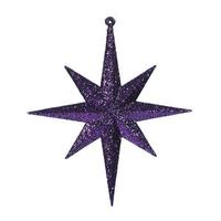 Vickerman 8" Eggplant Glitter Bethlehem Star Ornament (4 pack)