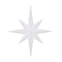 Vickerman 12" White Glitter Bethlehem Star Ornament (2 pack)