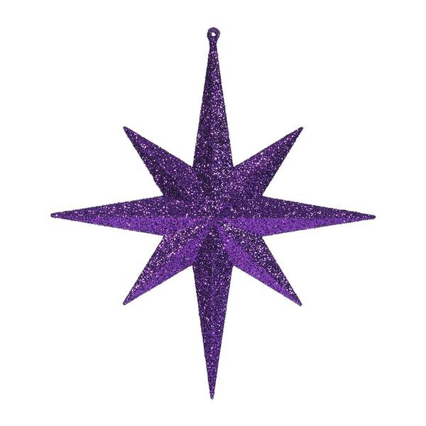 12" Purple Glitter Bethlehem Star Ornament (2 pack)