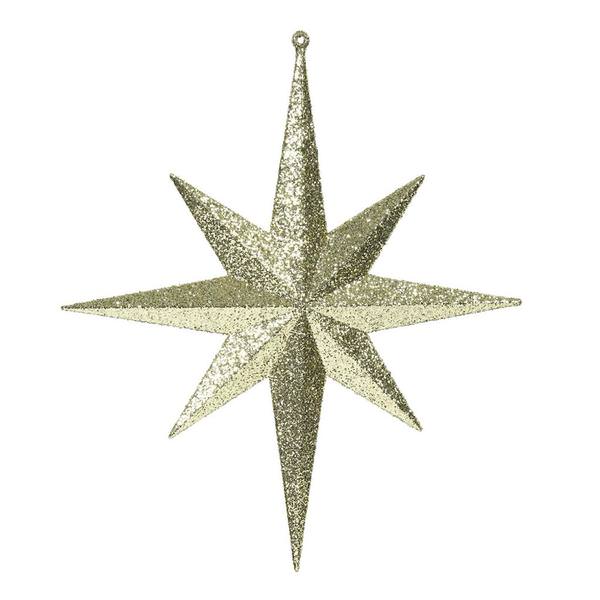 12" Gold Glitter Bethlehem Star Ornament (2 pack)