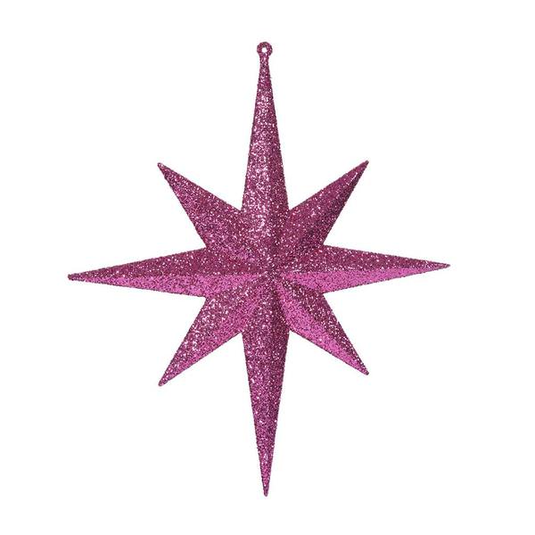 12" Cerise Glitter Bethlehem Star Ornament (2 pack)
