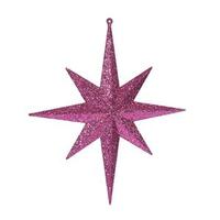 Vickerman 12" Cerise Glitter Bethlehem Star Ornament (2 pack)