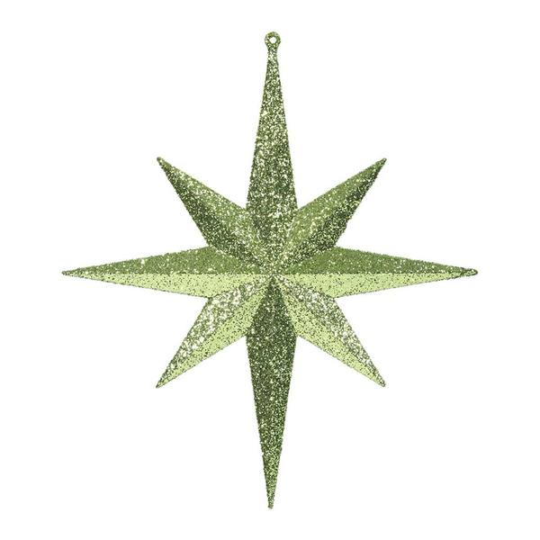 12" Lime Glitter Bethlehem Star Ornament (2 pack)