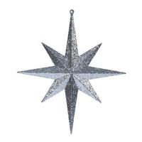 Vickerman 12" Pewter Glitter Bethlehem Star Ornament (2 pack)