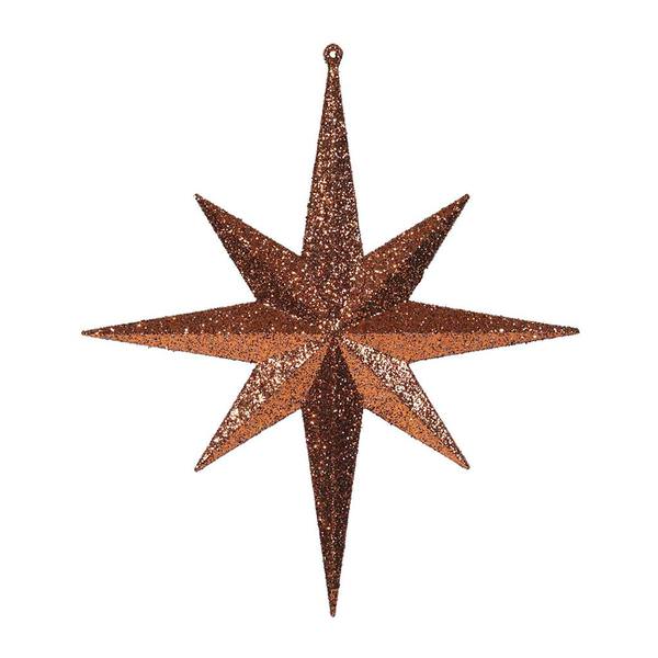 12" Copper Glitter Bethlehem Star Ornament (2 pack)