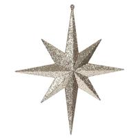 Vickerman 12" Rose Gold Glitter Bethlehem Star Ornament (2 pack)