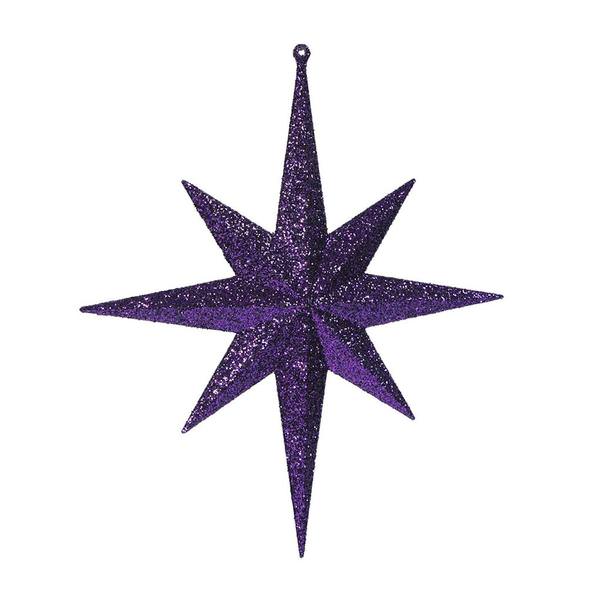 12" Eggplant Glitter Bethlehem Star Ornament (2 pack)