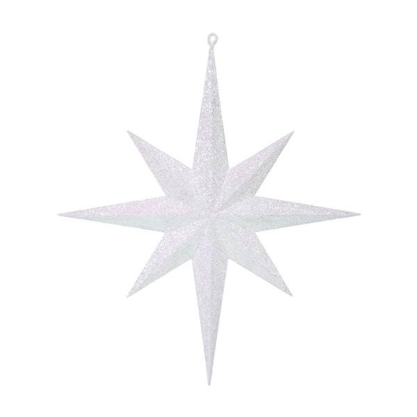 15.75" White Glitter Bethlehem Star Ornament