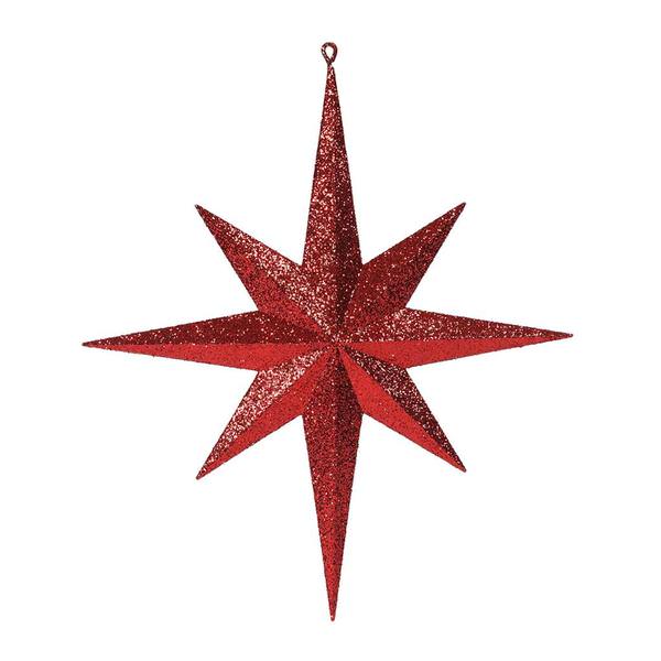 15.75" Red Glitter Bethlehem Star Ornament