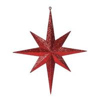 View 15.75" Red Glitter Bethlehem Star Ornament