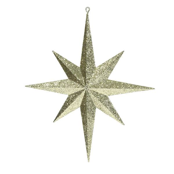 15.75" Gold Glitter Bethlehem Star Ornament