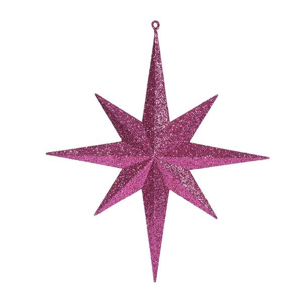 15.75" Cerise Glitter Bethlehem Star Ornament