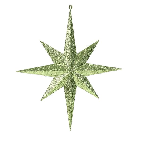 15.75" Lime Glitter Bethlehem Star Ornament