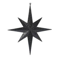 View 15.75" Black Glitter Bethlehem Star Ornament