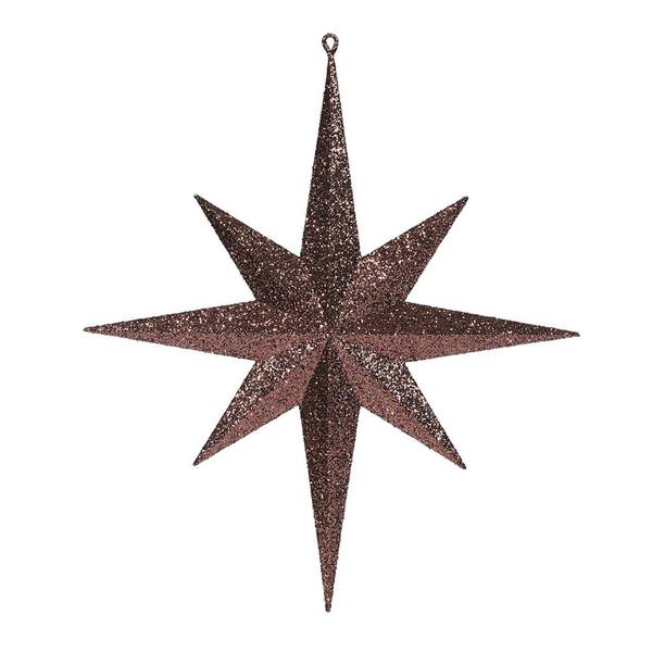 15.75" Chocolate Glitter Bethlehem Star Ornament