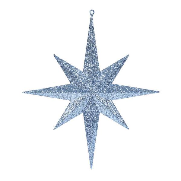 15.75" Sea Blue Glitter Bethlehem Star Ornament