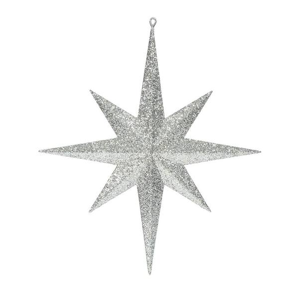 15.75" Champagne Glitter Bethlehem Star Ornament
