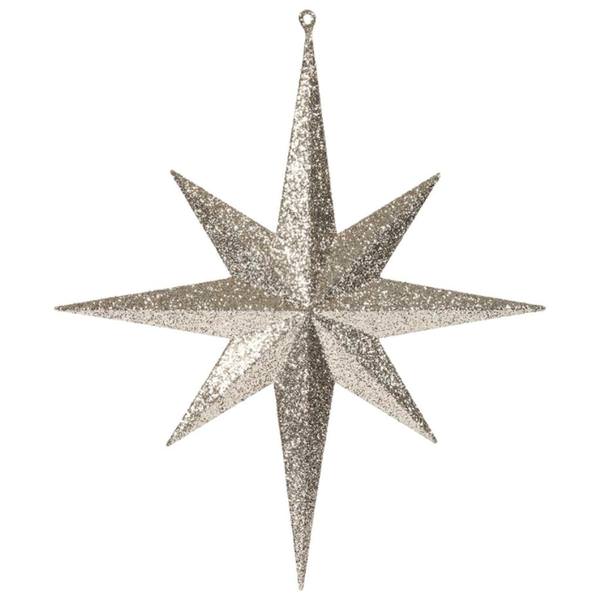 15.75" Rose Gold Glitter Bethlehem Star Ornament